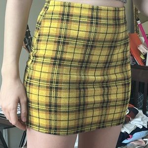 Soft Yellow Plaid F21 Skirt